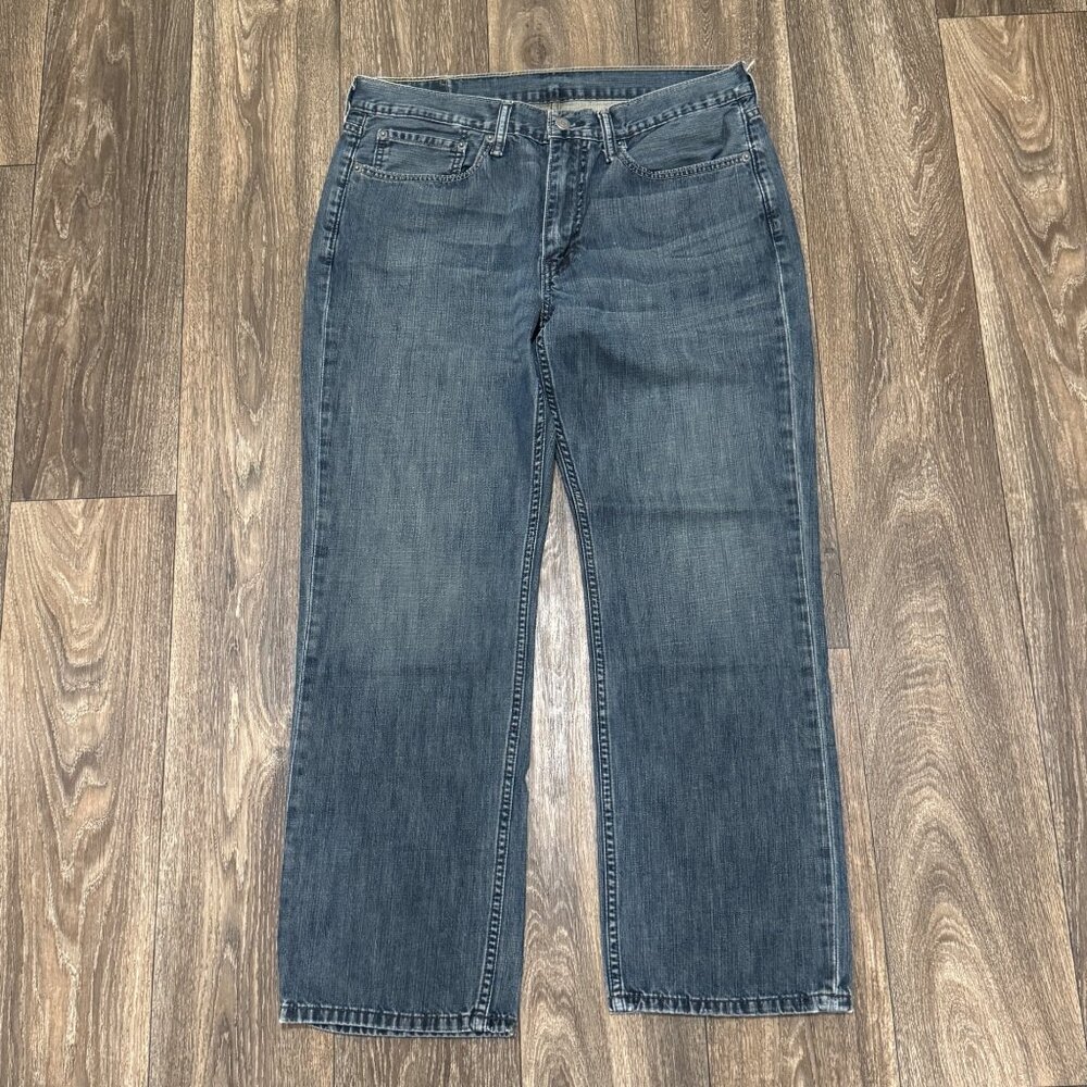 Levi's 514 Jeans Men's 34x30 Medium Wash Straight Fit Stretch Denim Red Tab